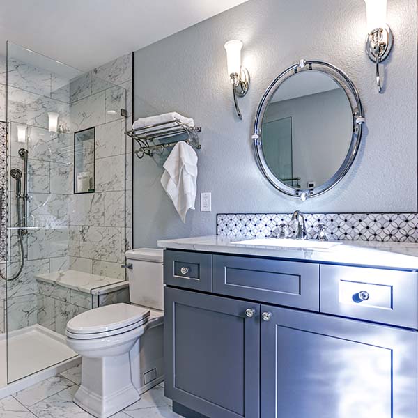 Luxury bathroom design with Marble shower